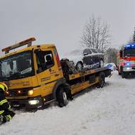 Záchrana vozu odtahové služby ve Špindlerově Mlýně