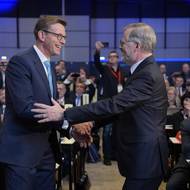 Předávání velení. Petr Fiala poblahopřál Martinu Kupkovi ke zvolení předsedou ODS.