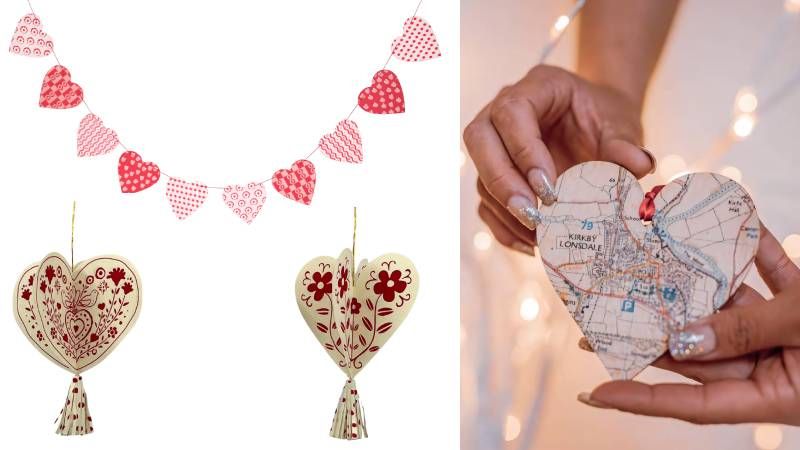 Nápady na valentýnskou výzdobu: girlanda se srdcem z mapy vašeho setkání a další