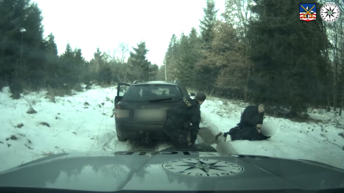 Náraz rámem prchající audi nezastavil. Policie zveřejnila záběry z honičky na Sokolovsku