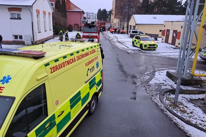 Pacient psychiatrické nemocnice v Dobřanech vylezl na stožár, při seskoku se zranil