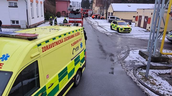 Pacient psychiatrické nemocnice v Dobřanech vylezl na stožár, při seskoku se zranil