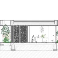 Nákres zobrazuje základní tvar stavby. 