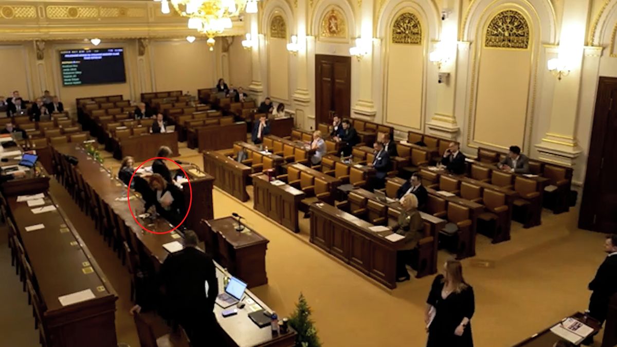 Schillerová ve Sněmovně rozlila čaj na hlasovací zařízení