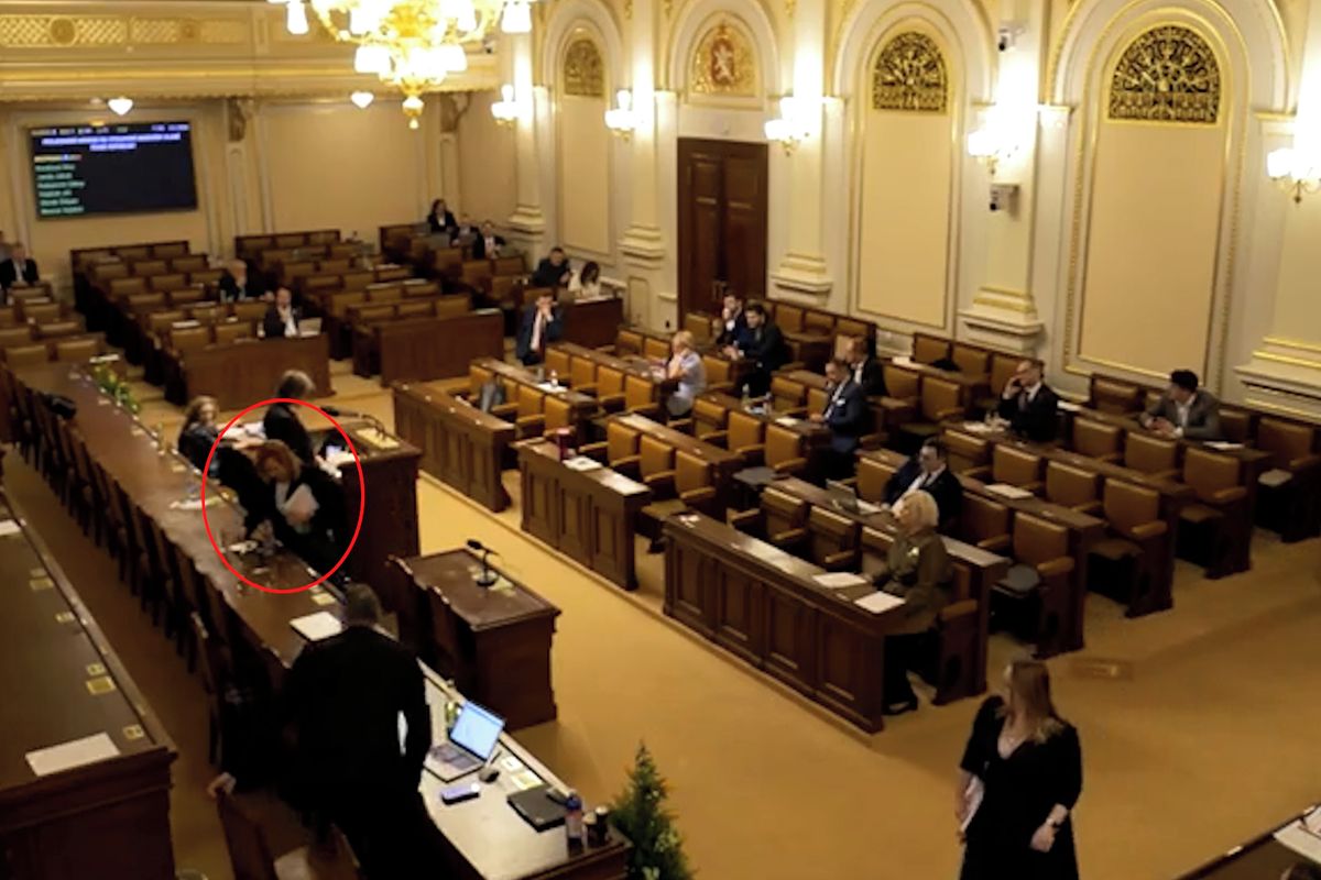 Schillerová ve Sněmovně rozlila čaj na hlasovací zařízení