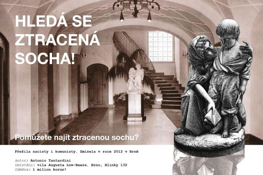 Hledá se socha z brněnské vily. Za její nález slíbili Löw-Beerovi milion korun