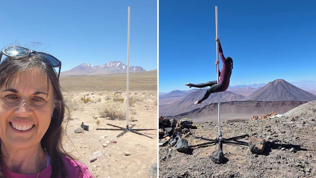Pole dance v téměř 6000 metrech? Tanečnice se kroutila na chilské sopce