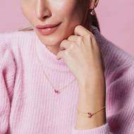 Pozlacený stříbrný náhrdelník se zirkony – srdce – Sweet Love, Yes Jewellery, 1720 Kč