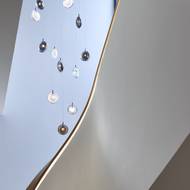 Neobyčejné osvětlení schodiště zaujme na první pohled.