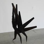 Objekt Křídla (J. Novák, 1963) evokuje prehistorického ještěra.