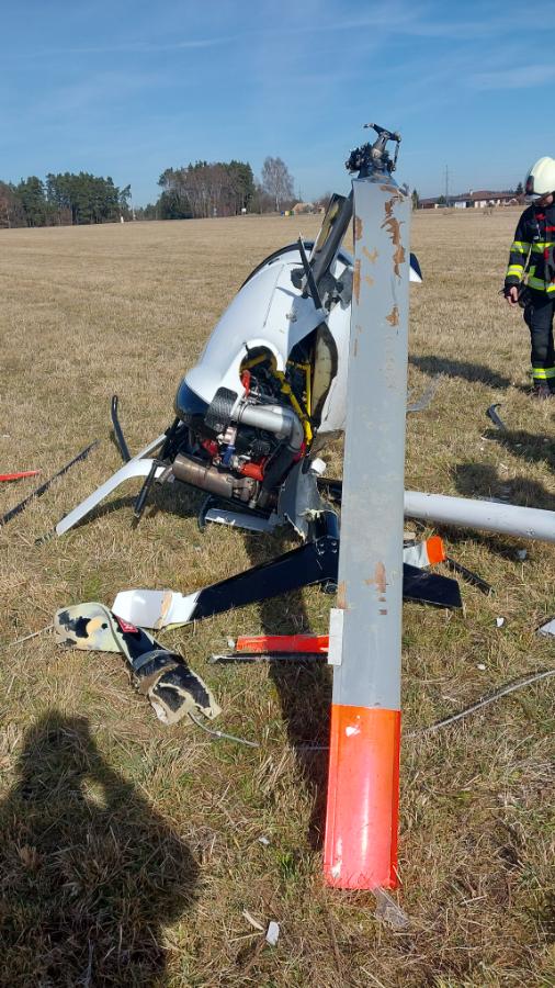 Na jihu Čech se zřítil malý vrtulník