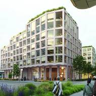 Pohled z ulice Na Florenci – vpravo nahoře kus střechy současné budovy Masaryčky, vlevo roh Desfourského paláce