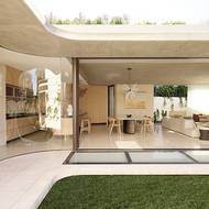 Díky oknům v kamenné podlaze může do spodních pater pronikat přirozené světlo.