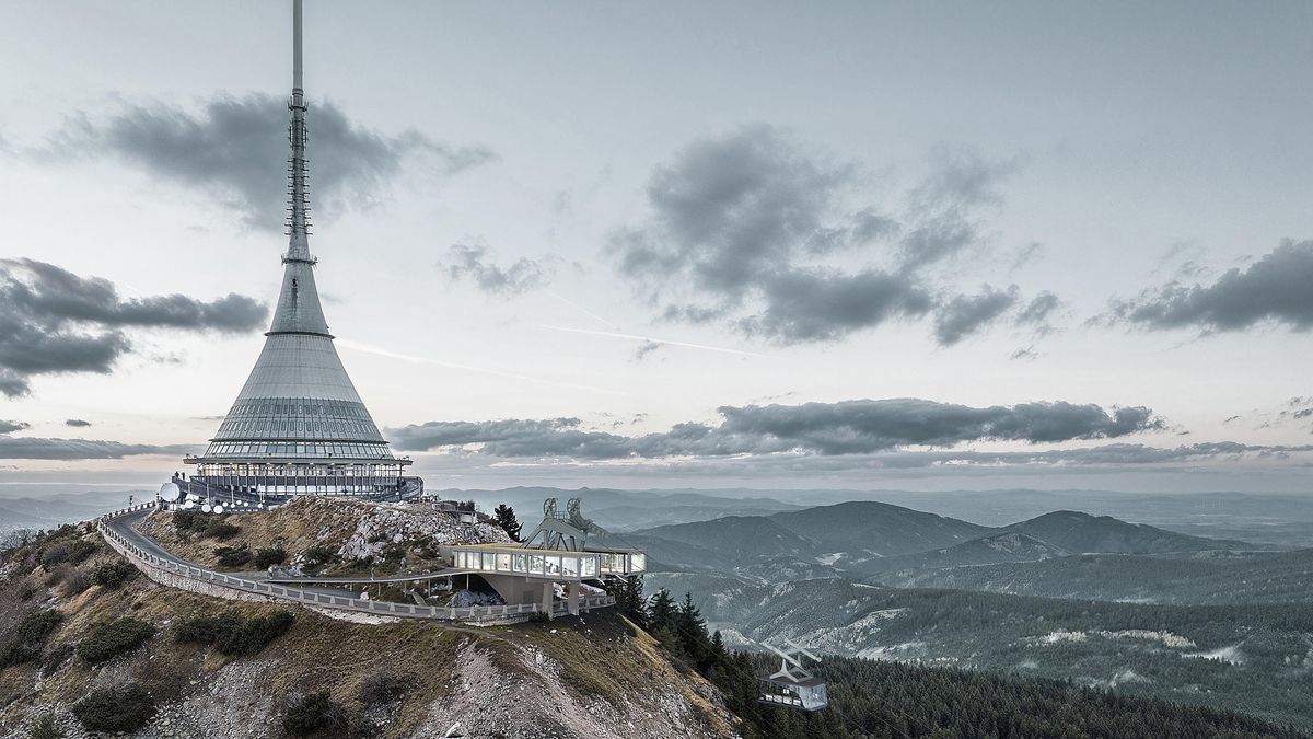 Nová lanovka na Ještěd bude mít prosklené stanice i zastávku s lávkou