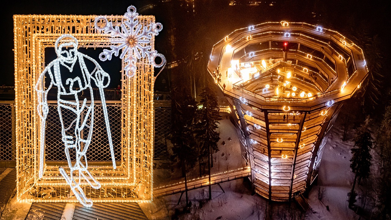 Krkonošskou Stezku korunami stromů po setmění oživuje 250 tisíc LED světel