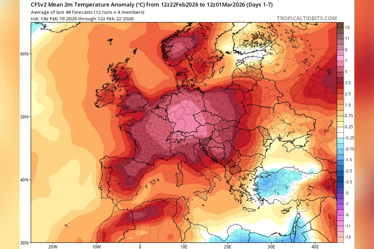 Evropu čeká mimořádně teplý závěr zimy