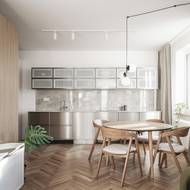 Na kuchyň přirozeně navazuje jídelní kout.