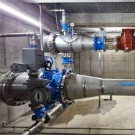 Podzemní armaturní komora v novém vodojemu Bukovno v Jihlavě-Lesnově.