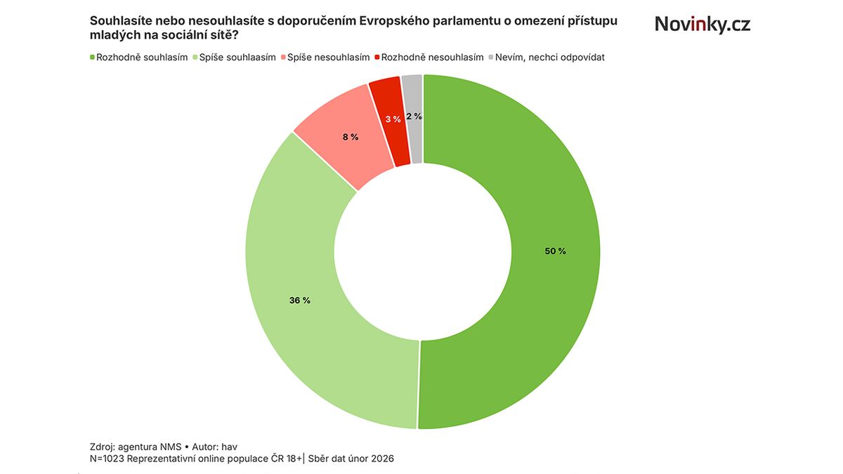 Zákaz sociálních sítí pro děti? Pro je 9 z 10 Čechů