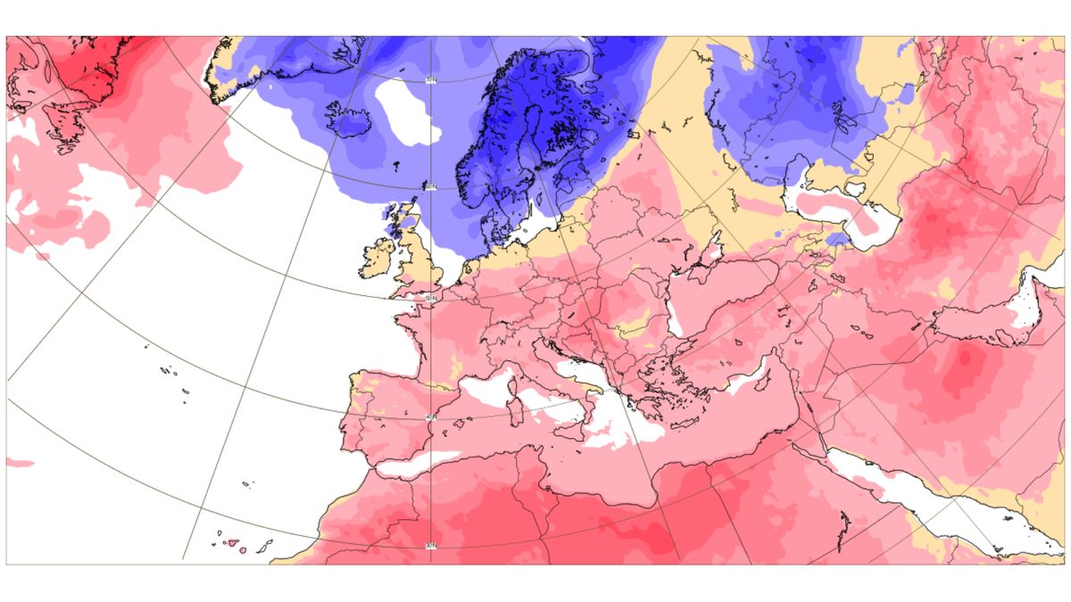 Většina Evropy bude mít nadprůměrné teploty