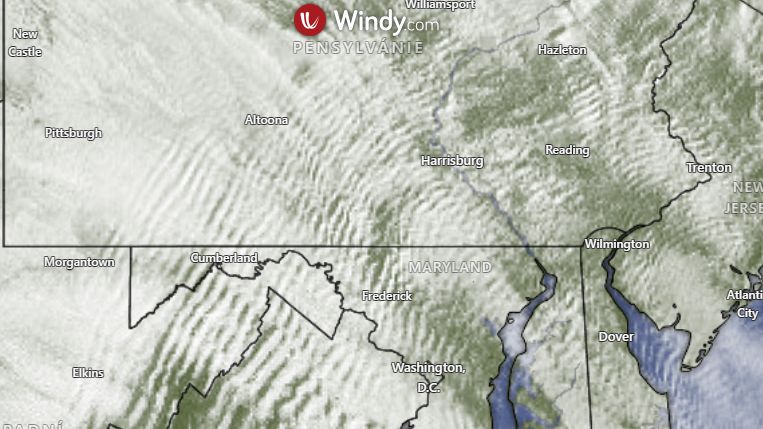 Satelit zachytil nad Pensylvánií působivé gravitační vlny