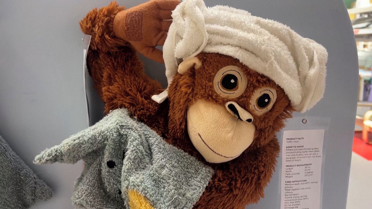 Plyšový orangutan, kterého proslavil makak z japonské zoo, se stal hitem