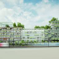 Pohled přes železniční koleje