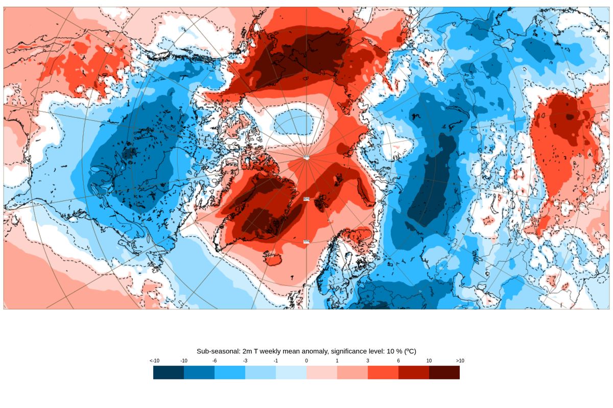 Zima naruby: Arktida rekordně teplá, mrazy míří na jih