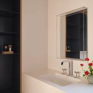 Koupelna je místem, kde převládá ona typická lehkost italského minimalismu.