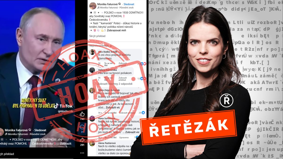 Šíří se část Putinova projevu o pomoci Československu v roce 1938. Svaluje vinu na Polsko