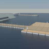 Centrální molo bude mít jednoduchá zapuštěná lehátka  