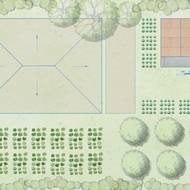 Možné umístění domku na pozemku vedle normálního domu.  