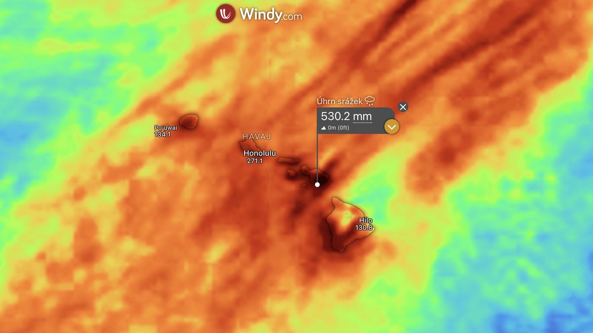 Na Havaji čekají rekordní deště. Na horách nasněží skoro půl metru