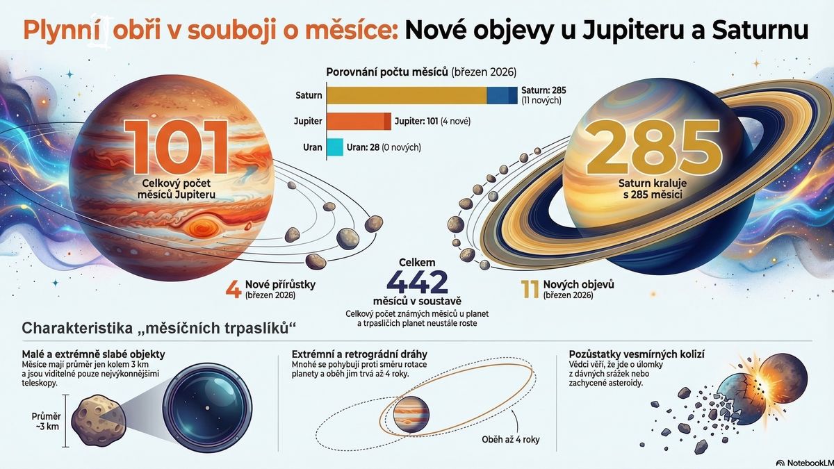 Ve Sluneční soustavě už rozeznáváme 442 měsíců