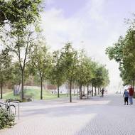 Vizualizace budoucí podoby betonového monumentu.