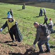 Cizinci sbírali odpadky kolem plzeňských řek Radbuzy a Mže nedaleko sokolovny.