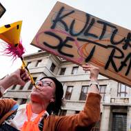 Protest proti škrtům v kultuře