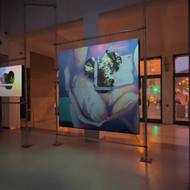 Výstava má dvě podoby – přes den působí jako abstraktní instalace, po setmění se promění v projekční prostor.