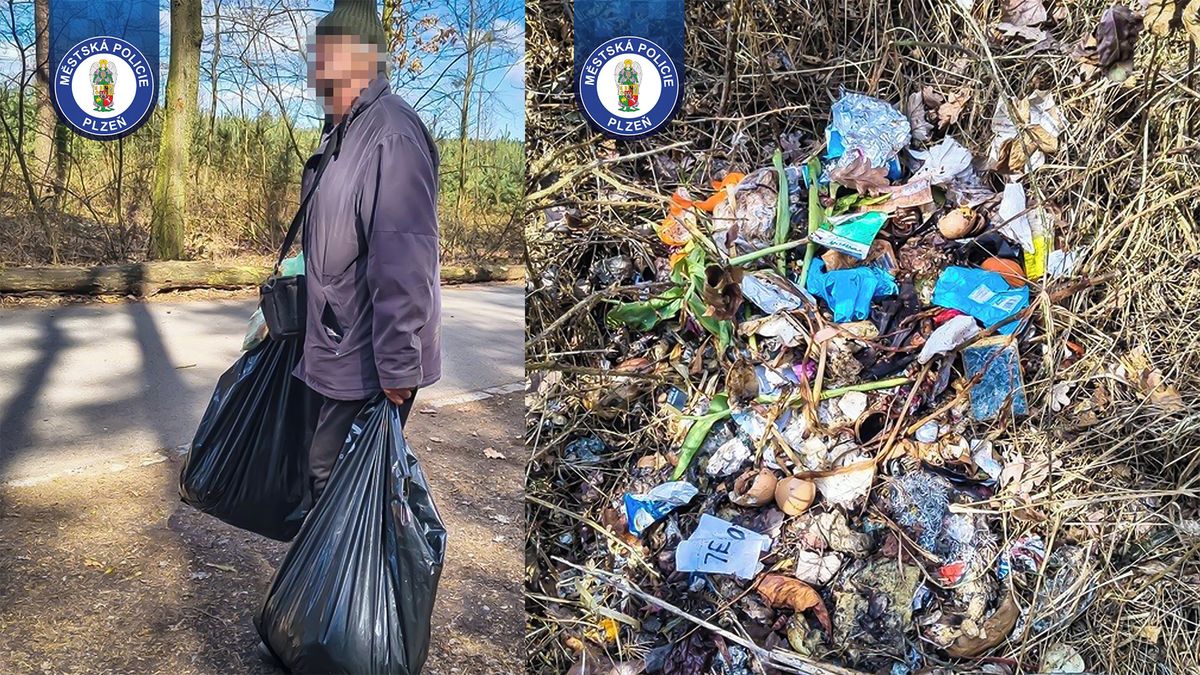„Hnojím stromy,“ tvrdil senior, který rozhazoval půl roku odpadky v plzeňském lese