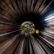 Pohled, který mají normálně jen strojvedoucí metra. 