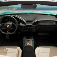 Interiér Ferrari Amalfi Spider v barvě zelené Costiera