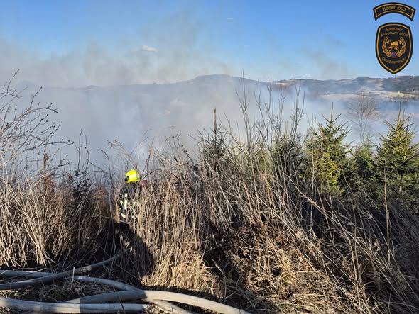 Hasiči na Kroměřížsku likvidovali požár lesa v těžko přístupném terénu