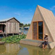 Domky jsou navržené z nejmodernějších materiálů. Absence přesahů střech je záměrná - vítr nemá domek jak zachytit (vizualizace).