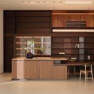 Čajový salonek je sice zařízený nábytkem v západním stylu, ovšem dekorace jasně prozrazují čínské majitele.