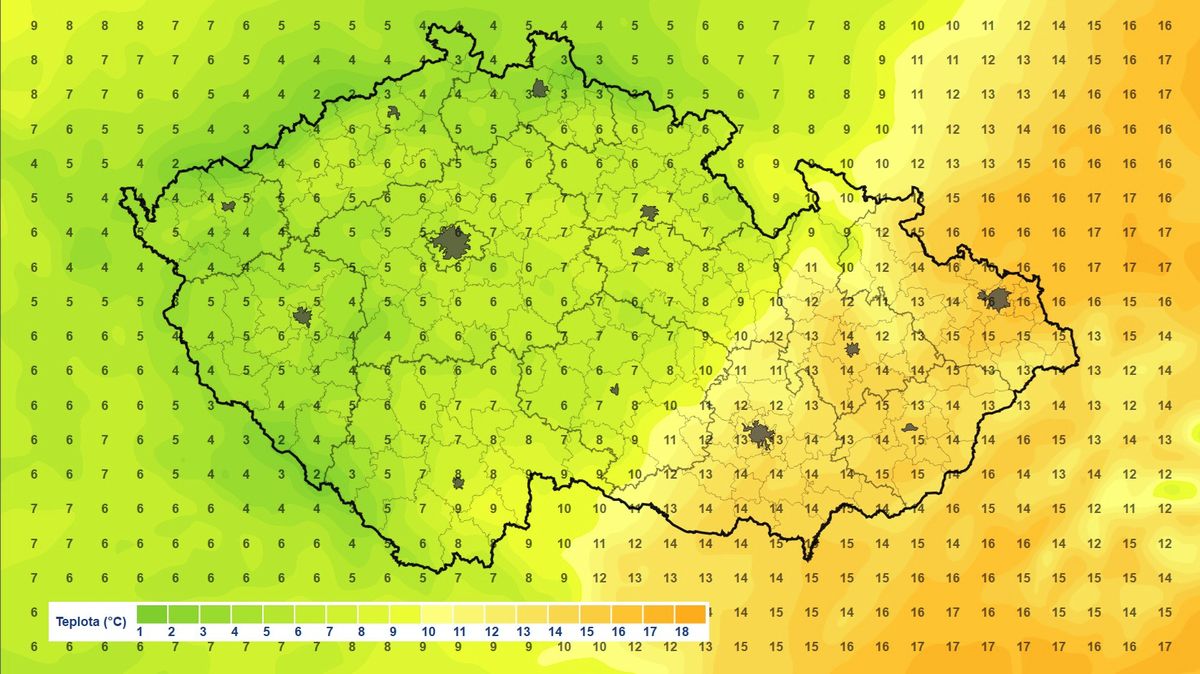 Víkendové počasí rozdělí Česko. Někde bude až 20 stupňů, někde nasněží