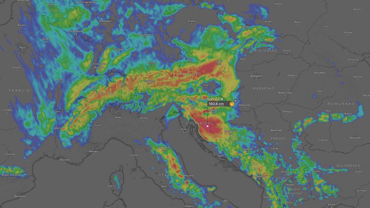 Bouře Deborah přinese do Chorvatska až 1,5 metru sněhu