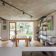 V obývacím pokoji se našlo místo pro prostorný jídelní stůl.  