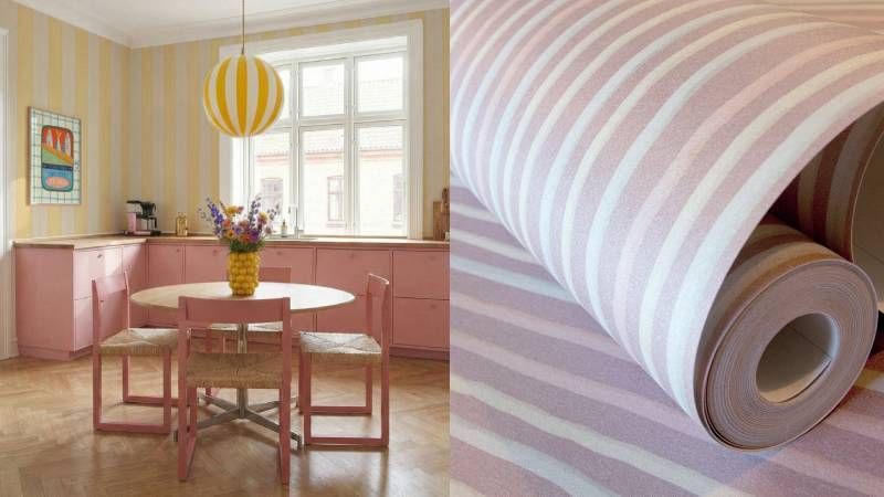 Barevné pastelové a bílé pruhy působí v interiérech hravě a vesele. Připomenou cirkusové prostředí