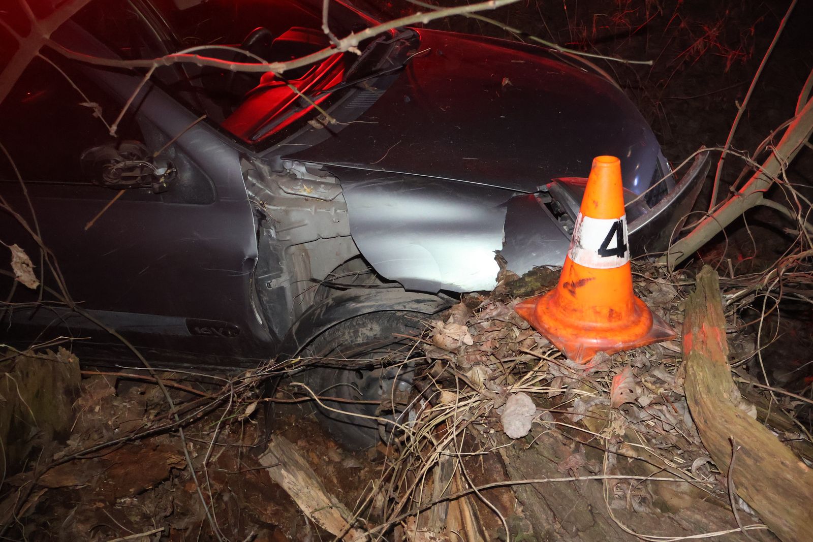 Opilý mladý řidič zdemoloval v Olomouci auto nárazem do pařezu