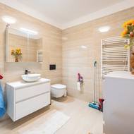 „Když přijede návštěva, nikdo nemusí čekat na koupelnu, je to perfektní,“ říká Jaroslava o samostatném zázemí ve vejminku.